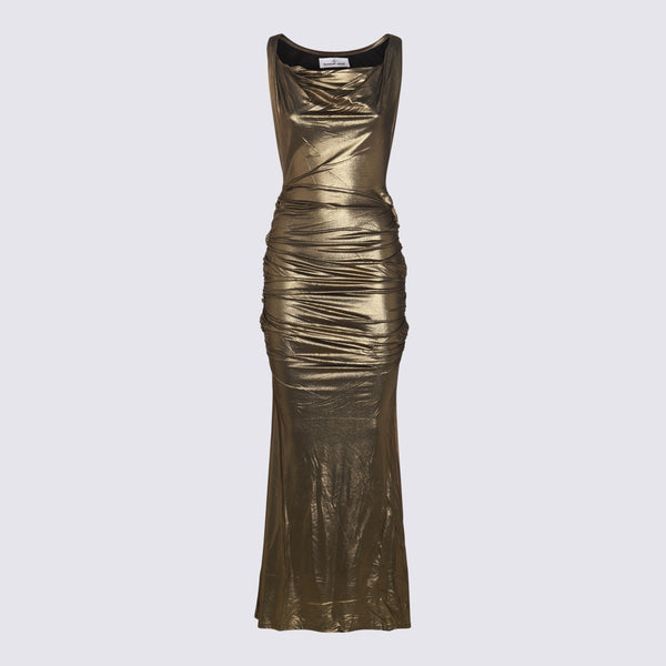 Vivienne Westwood 95% Viscose dress in gold