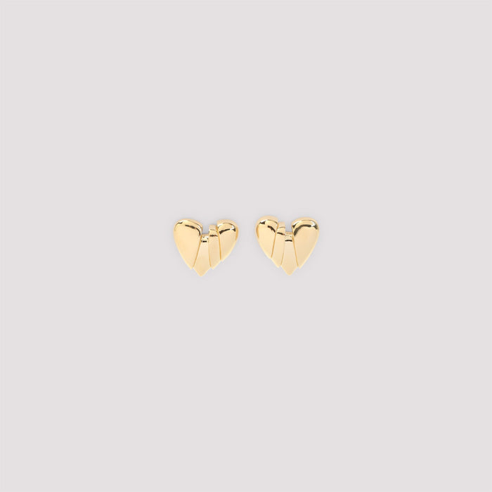 Amina Muaddi Heartbreaker Earrings Brass