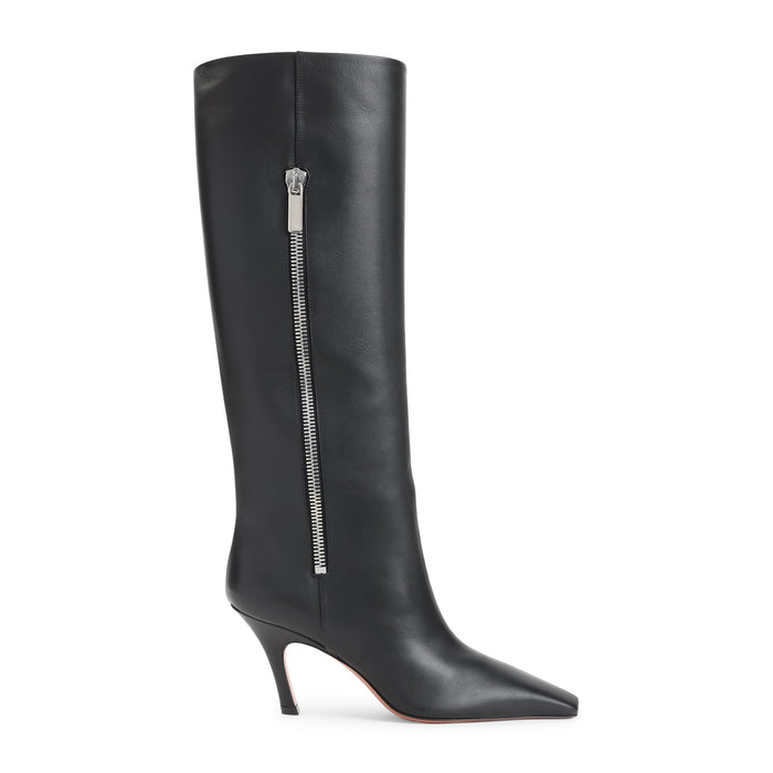 Amina Muaddi Mona 80 Boots Black Leather