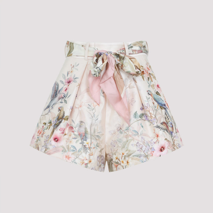Rebellion Tuck Short Pink & Purple Silk Cotton