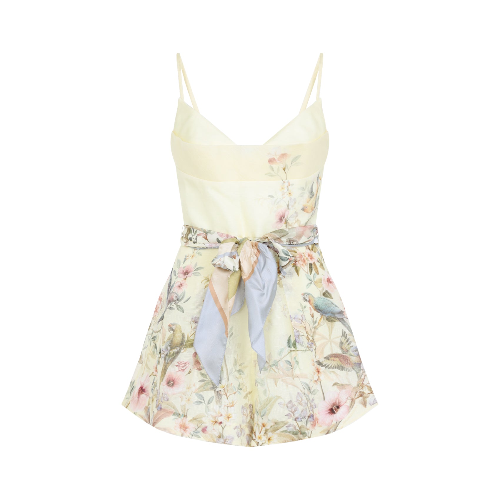 Rebellion Fitted Playsuit Nude & Neutrals Linen Silk Dress
