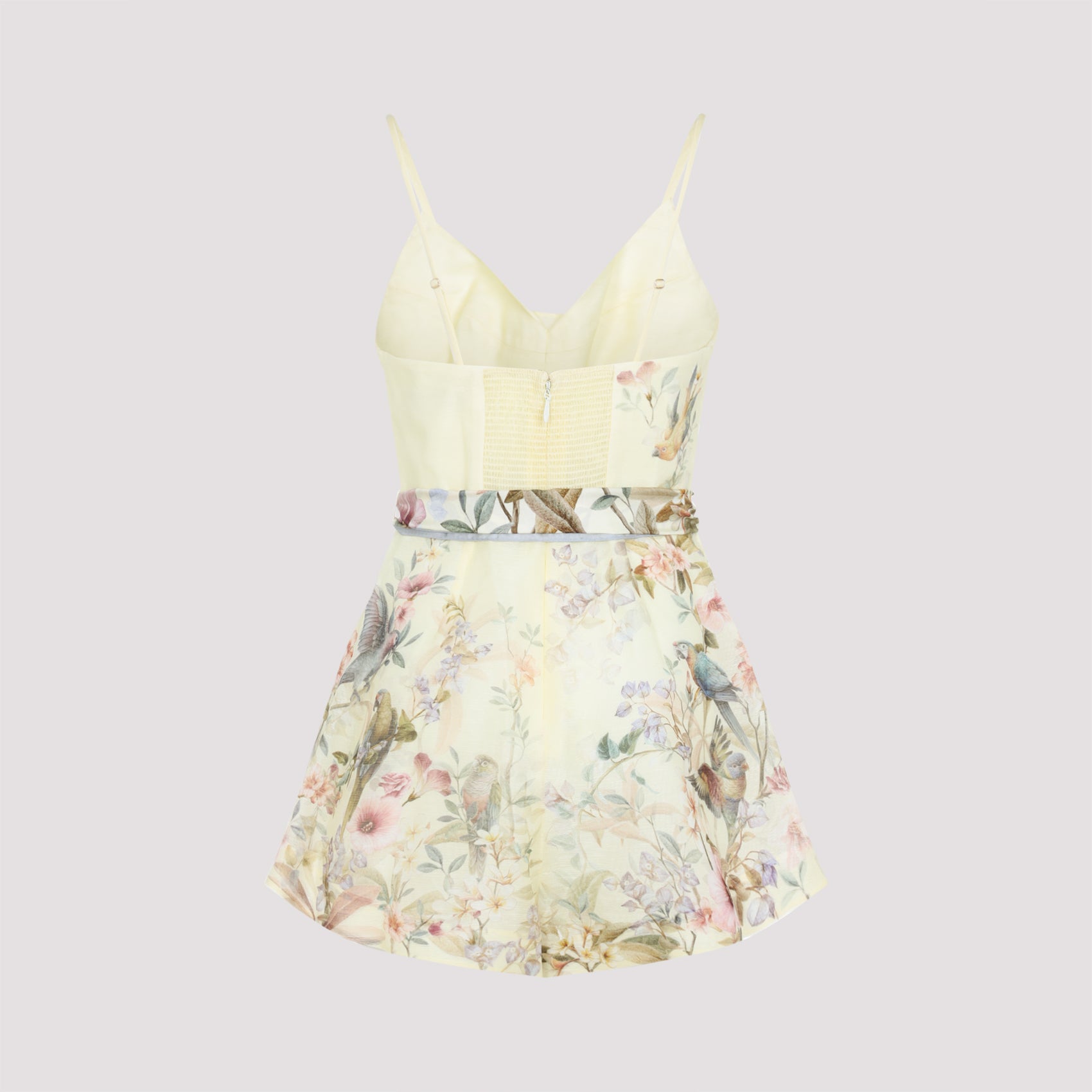 Rebellion Fitted Playsuit Nude & Neutrals Linen Silk Dress