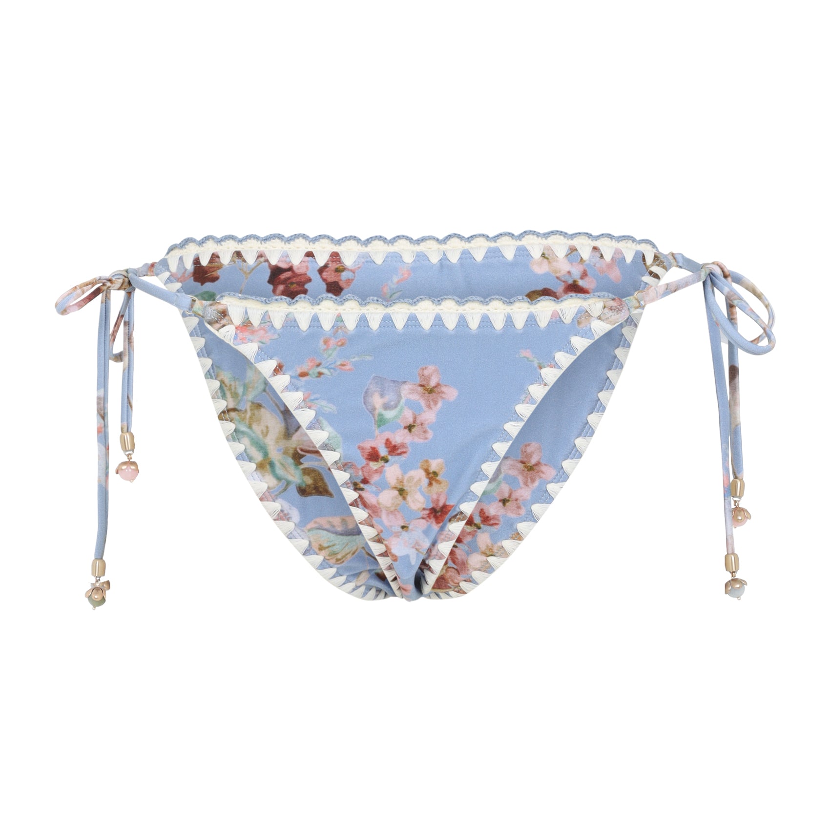 Awaken Crochet Edge Tie Pant Blue Polyamide Elastane