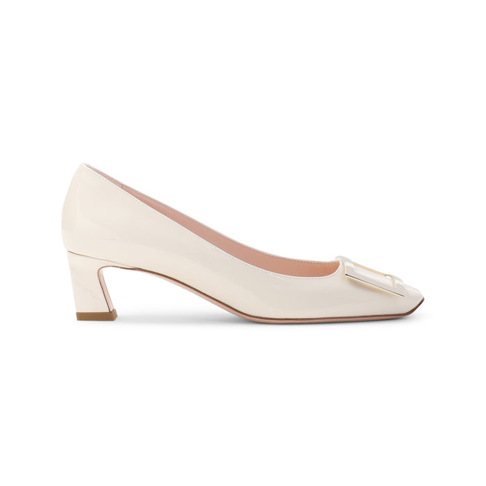 Trompette 45 Pumps White Leather Shoe