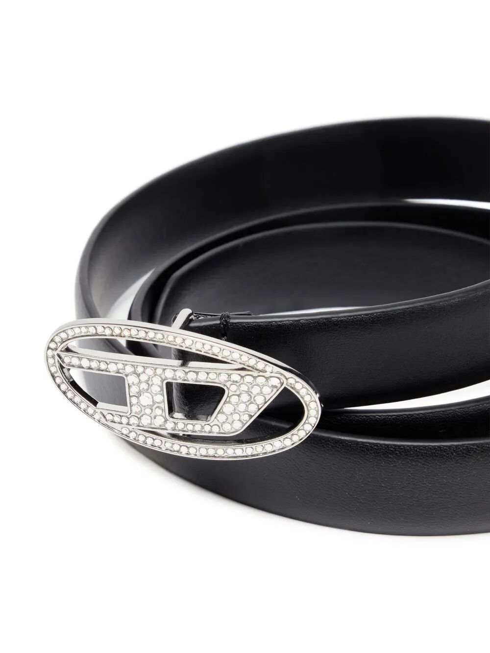Oval D Logo B-1dr Strass 20 Belt Black Pmu