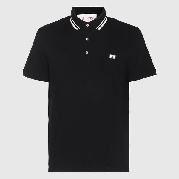 Valentino 100% Cotton polo in black