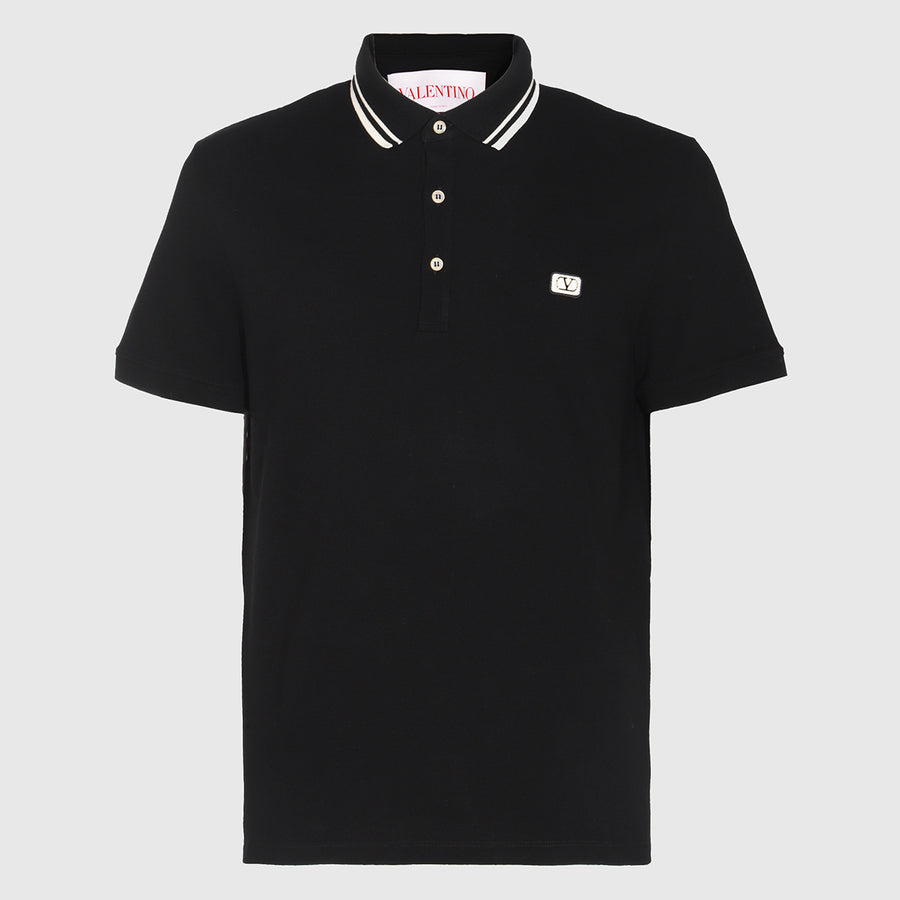 Valentino 100% Cotton polo in black