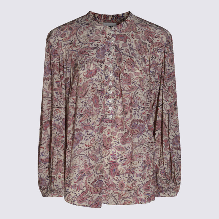 Marant Etoile Shirts Ecru/purple _vi