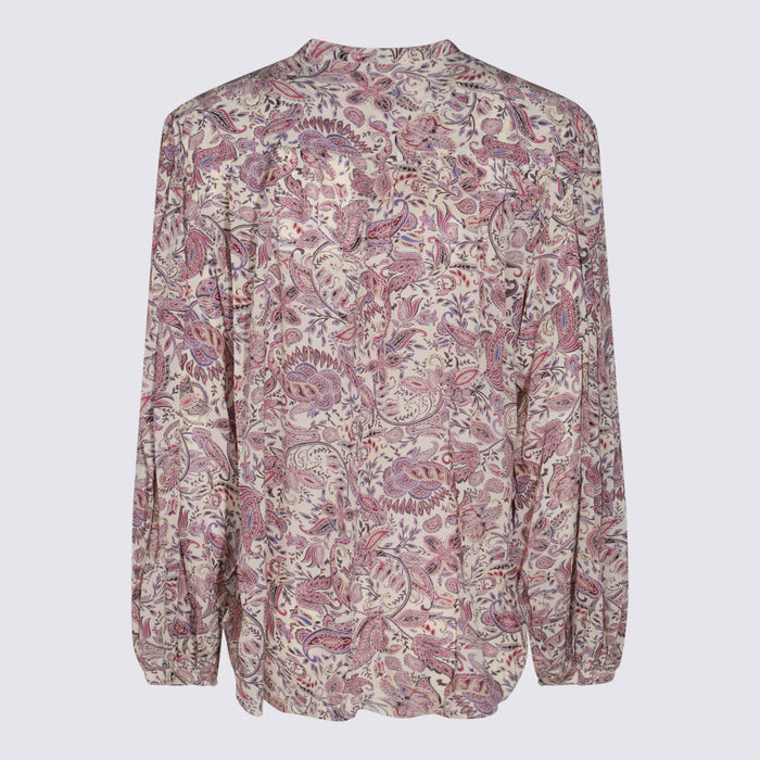 Marant Etoile Shirts Ecru/purple _vi