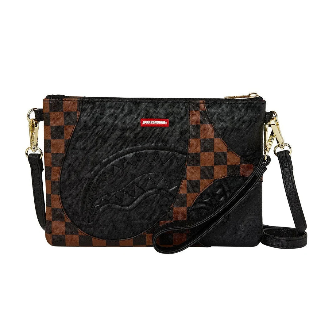 Jetstream Brown Crossover Clutch Polyvinyl Chloride Bag