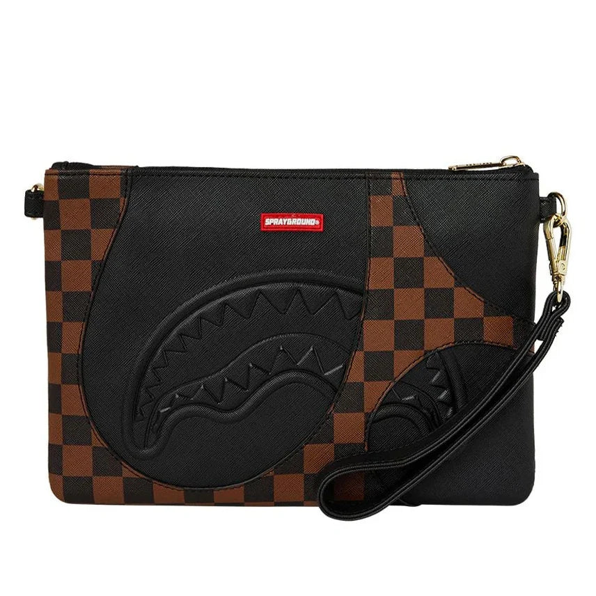 Jetstream Brown Crossover Clutch Polyvinyl Chloride Bag