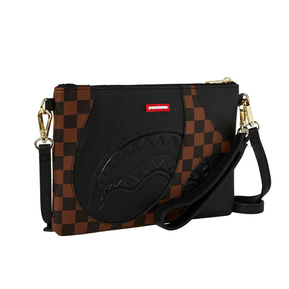 Jetstream Brown Crossover Clutch Polyvinyl Chloride Bag