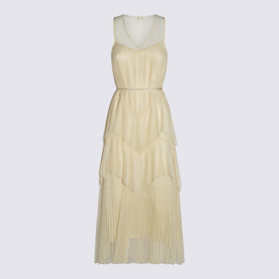 Twin-Set 100% Polyester dress in beige