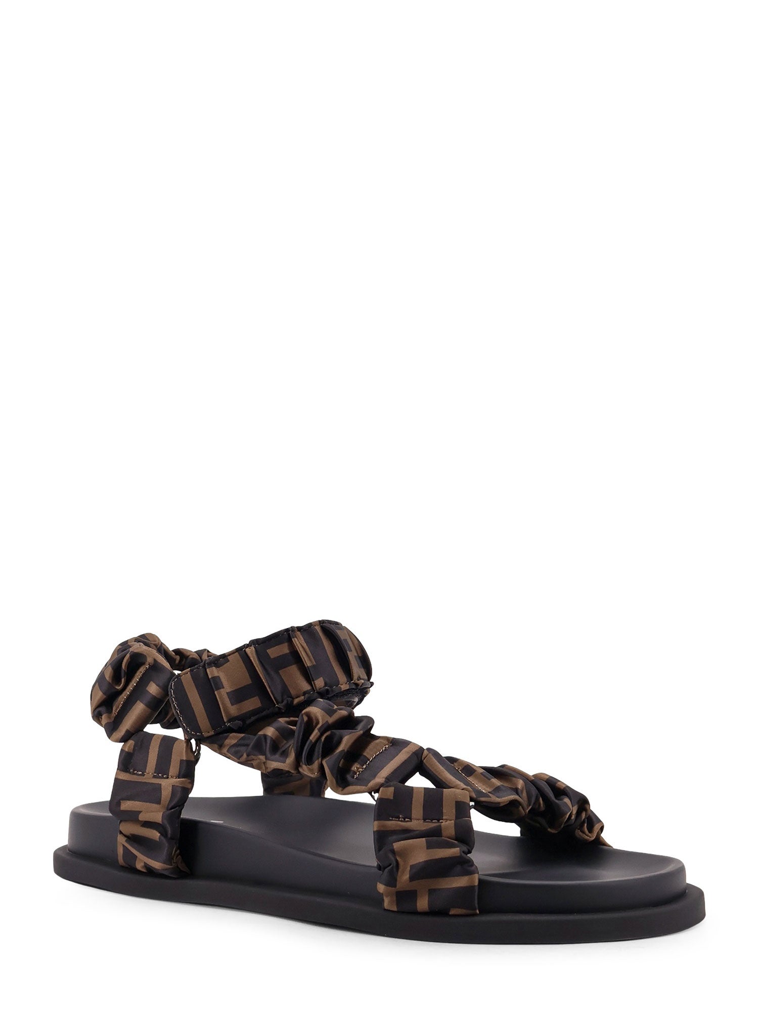 Fendi Sandals Brown Poliestere Elastan