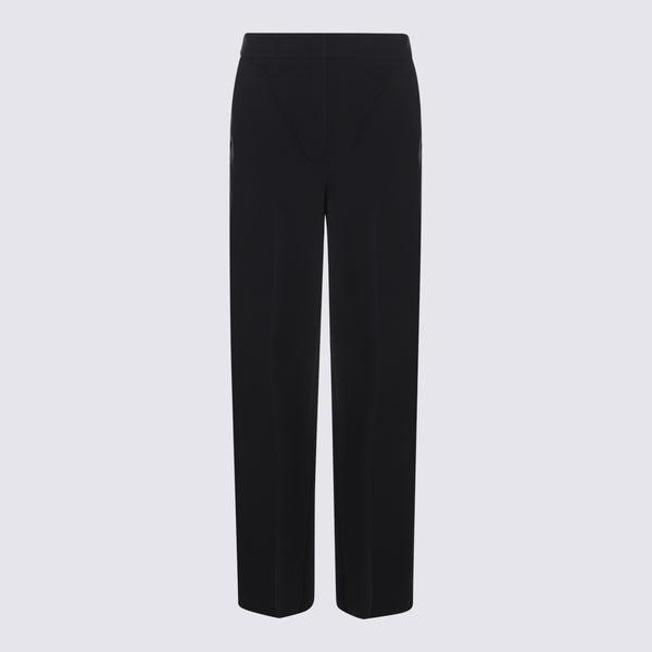 Max Mara 52% cotton trousers in black