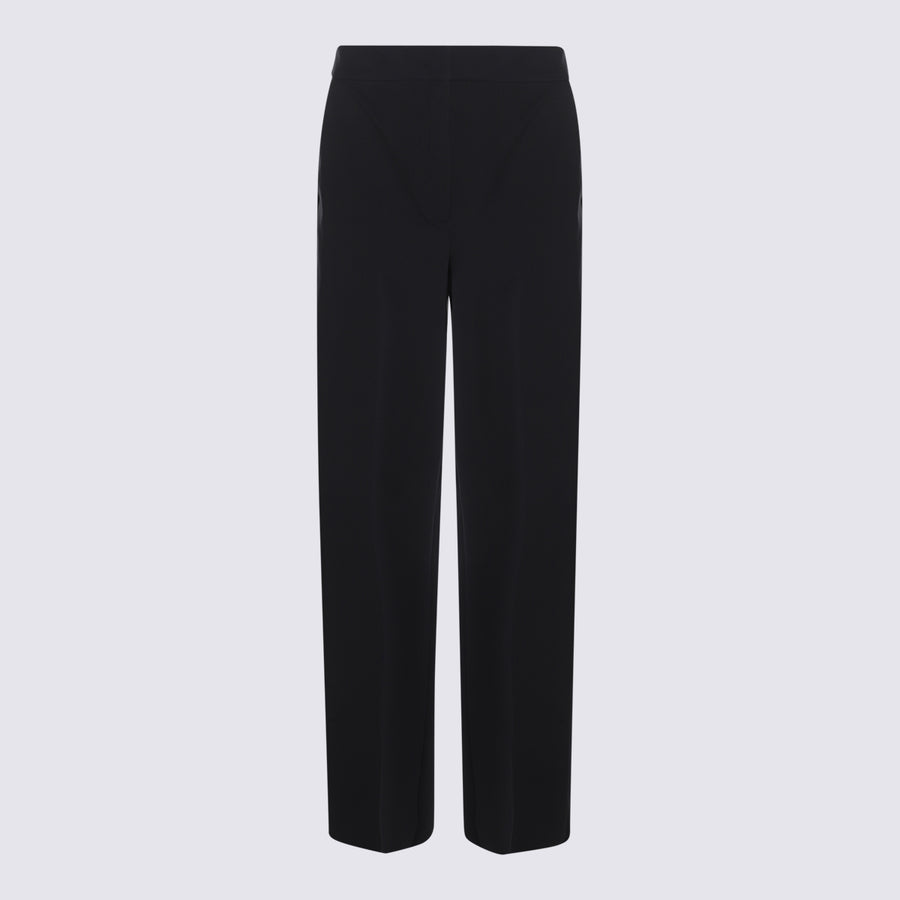 Max Mara 52% cotton trousers in black