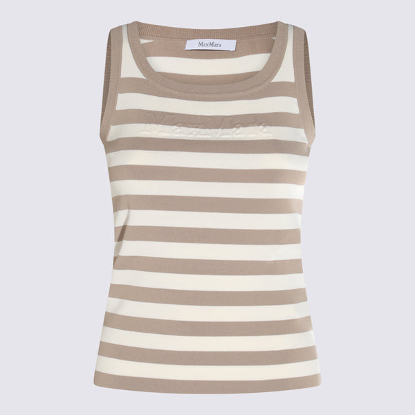 Max Mara 65% Virgin Wool tank top in beige