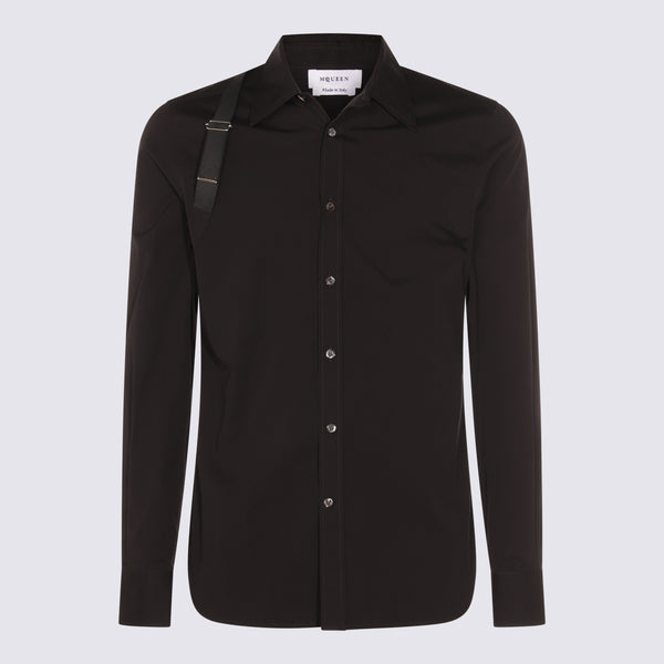 Alexander McQueen 97% cotton shirt in black