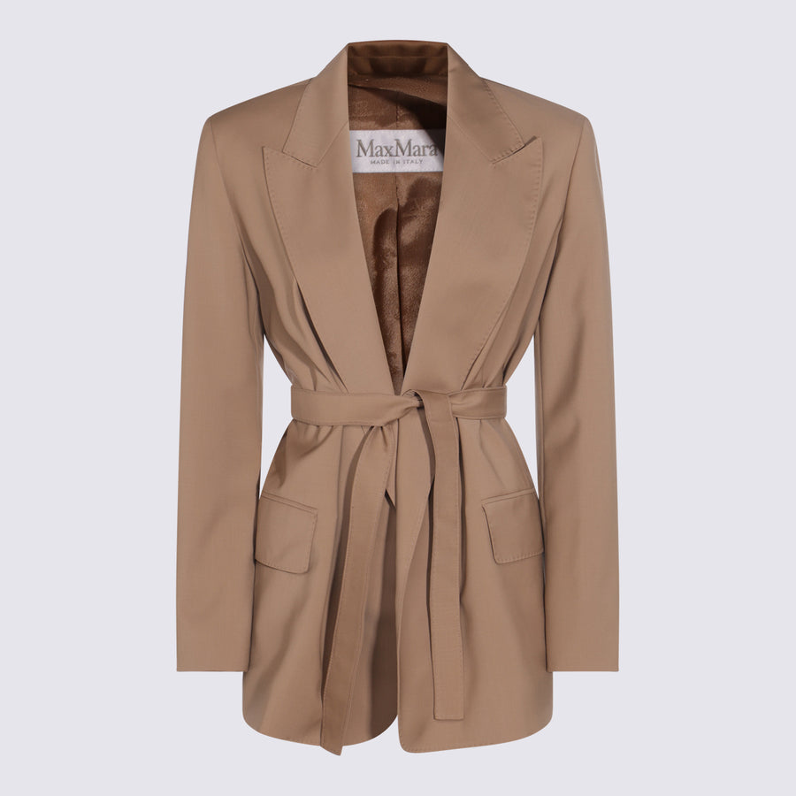 Max Mara 100% Virgin Wool blazer in beige