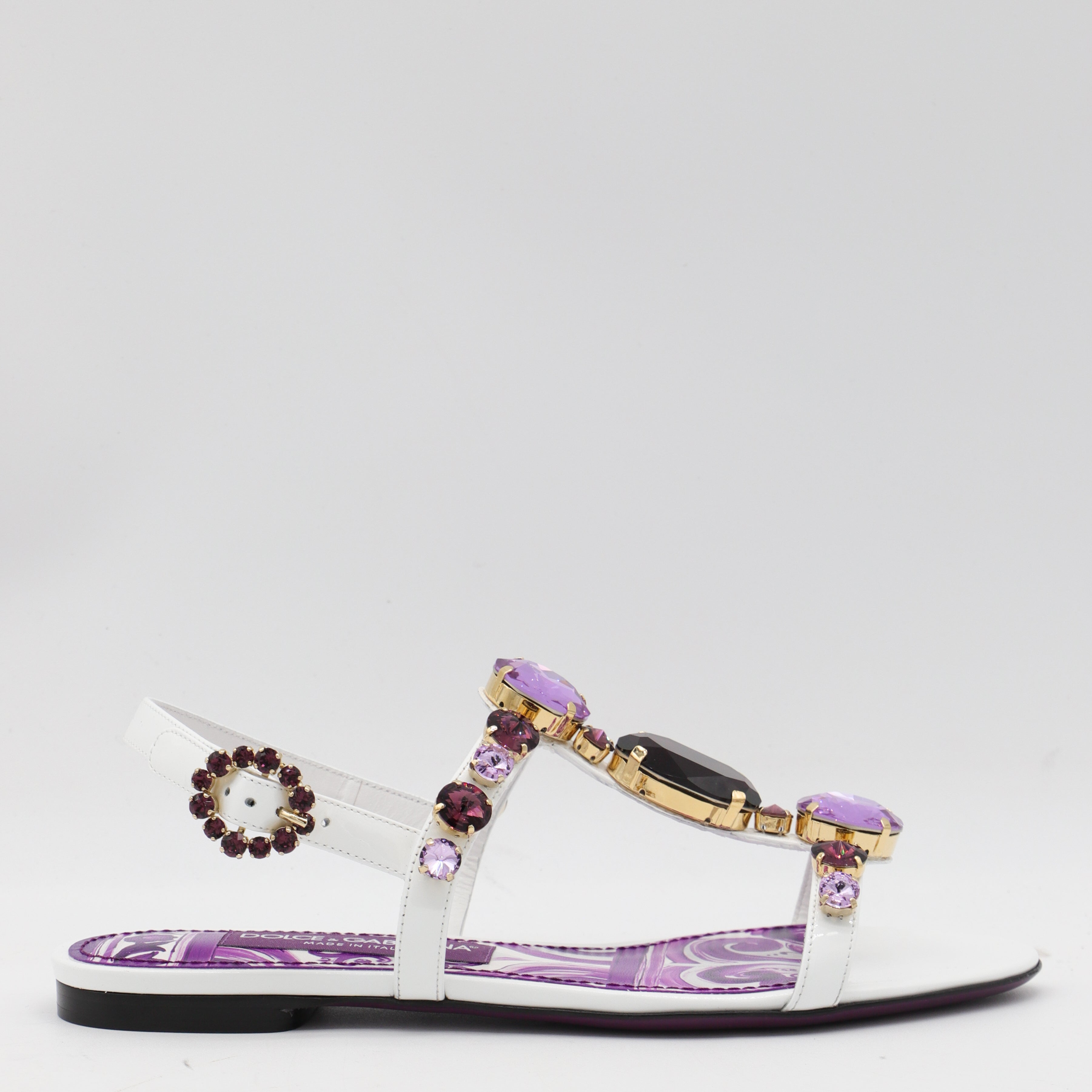 Dolce & Gabbana Sandals Maiolica Viola Vitello