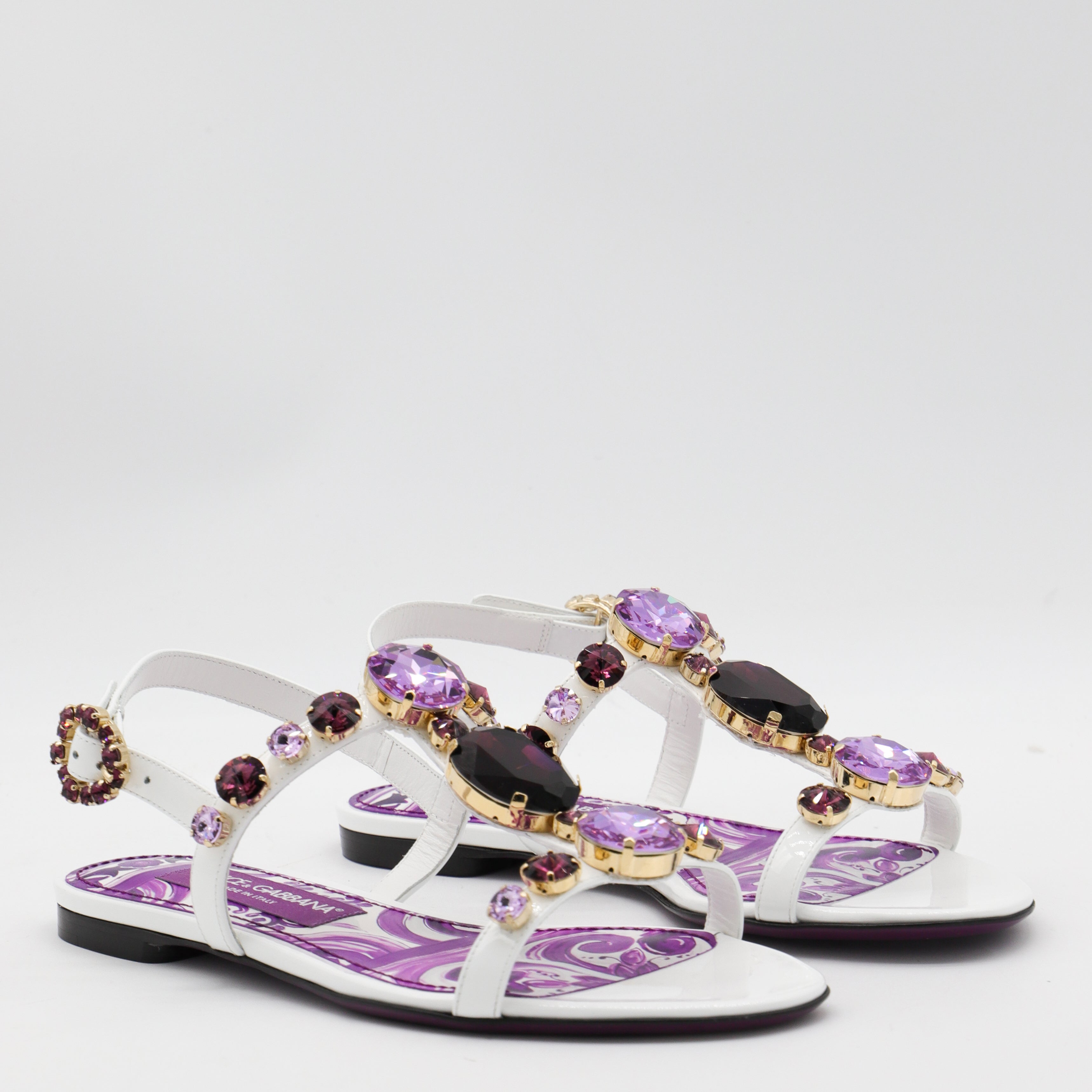 Dolce & Gabbana Sandals Maiolica Viola Vitello