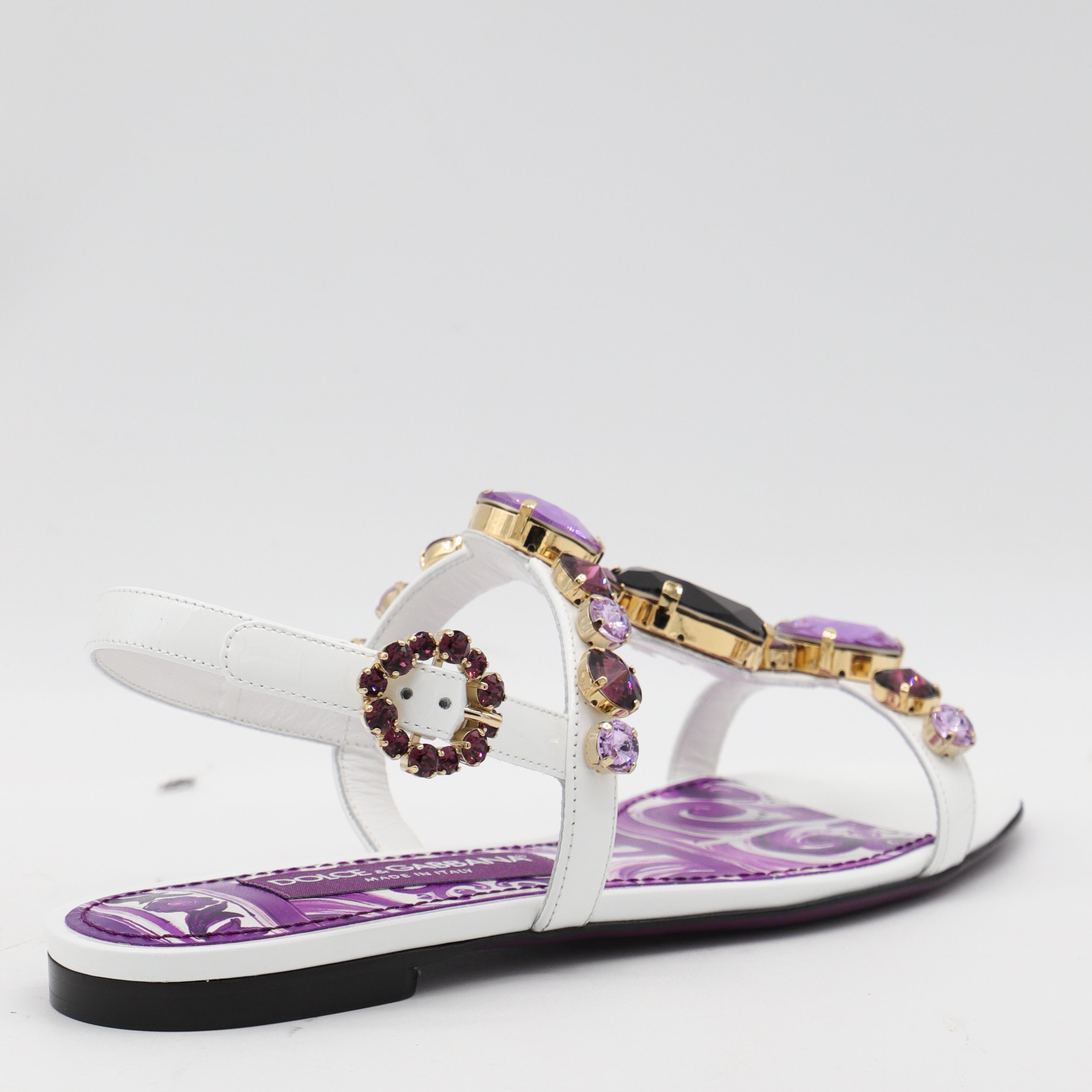 Dolce & Gabbana Sandals Maiolica Viola Vitello