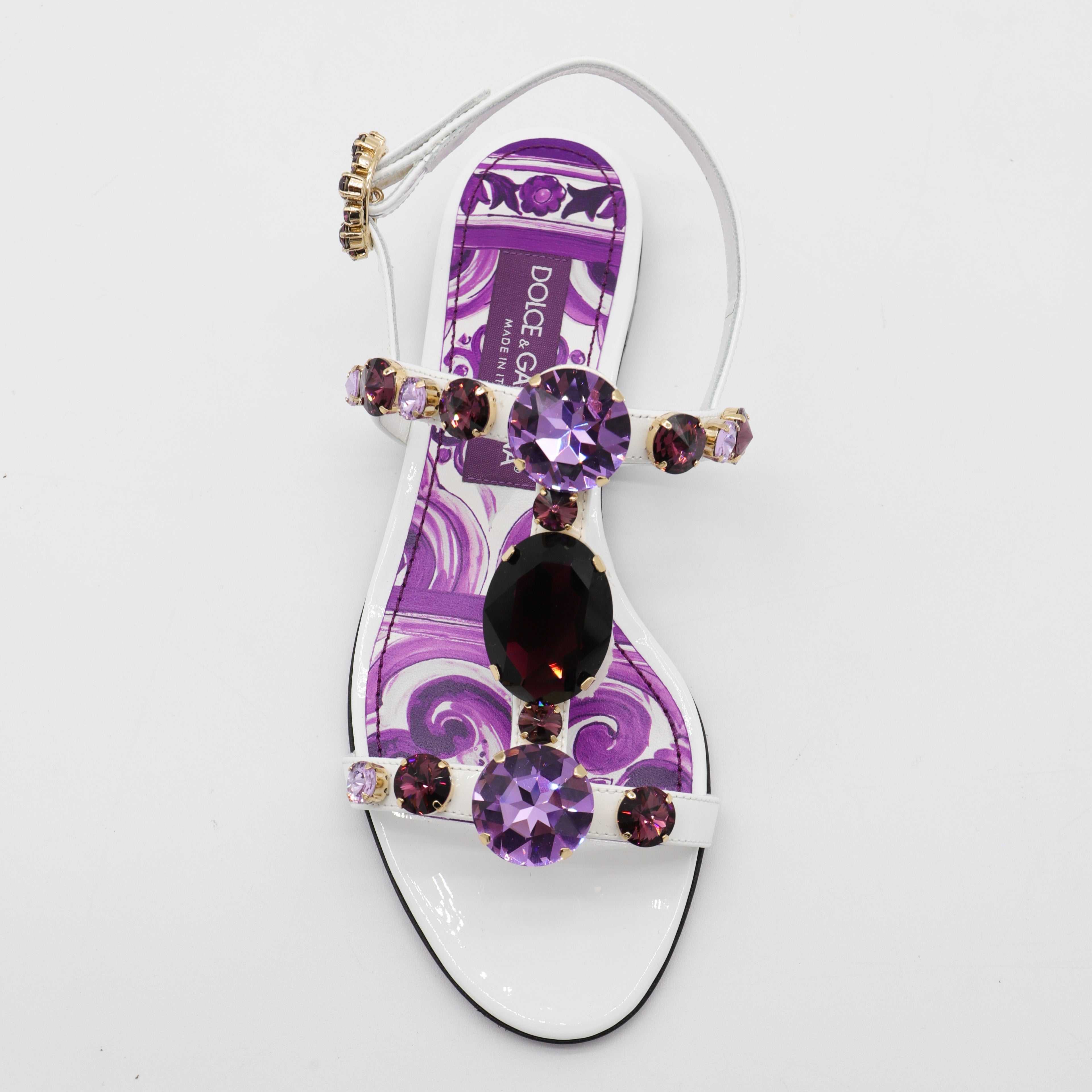 Dolce & Gabbana Sandals Maiolica Viola Vitello