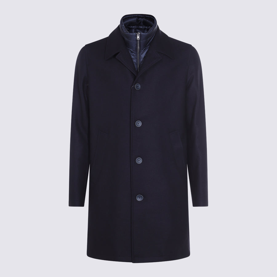 Herno 100% Nylon coat in navy