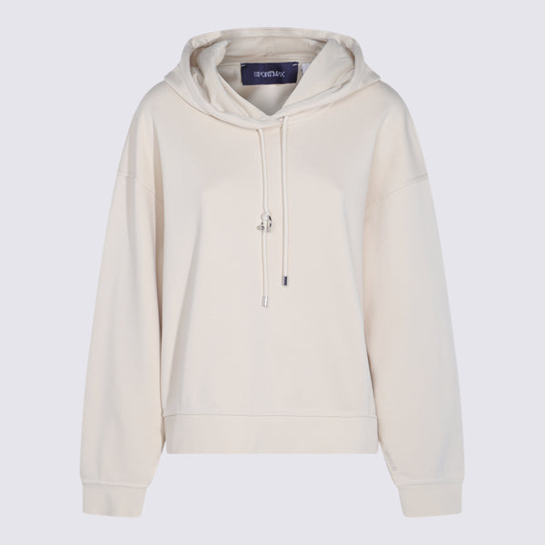 Sportmax 87% Cotton hoodie in beige