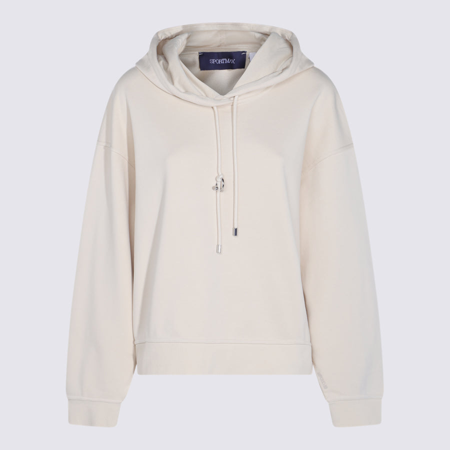 Sportmax 87% Cotton hoodie in beige
