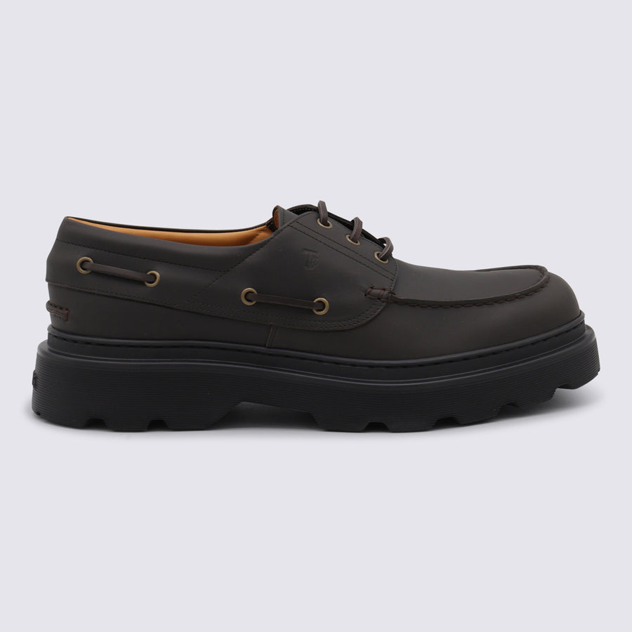 Tod's Leather upper flat in black