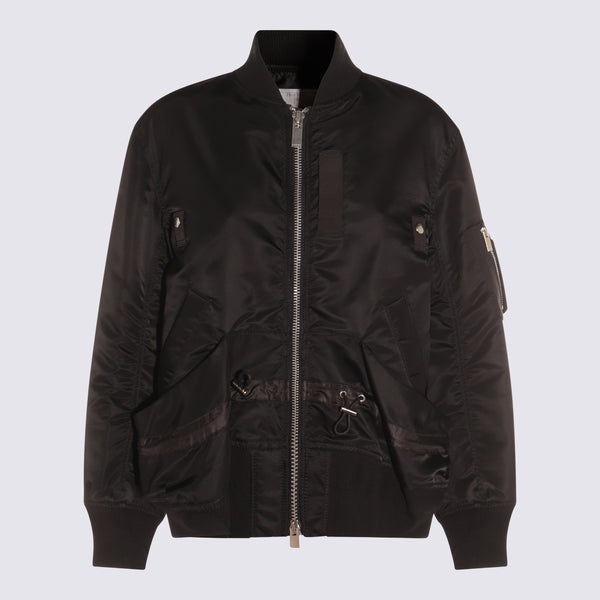 Sacai 100% Nylon jacket in black