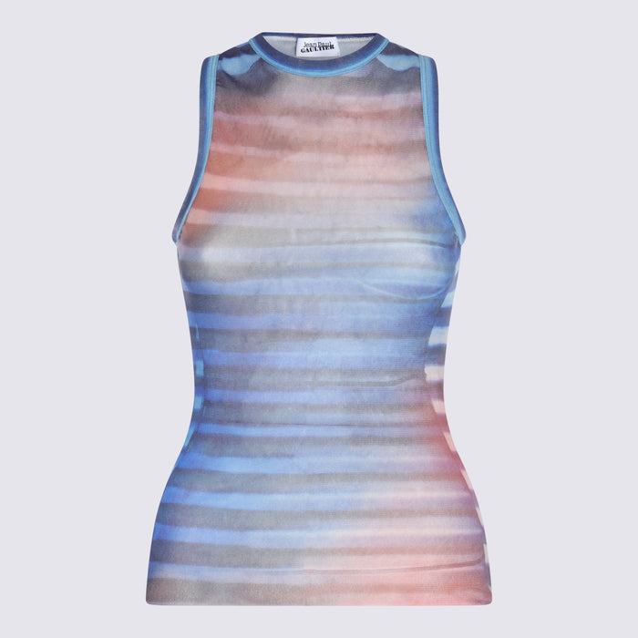 JEAN PAUL GAULTIER Top Lightblue/blue/peach _main Fabric: Pa - Lining