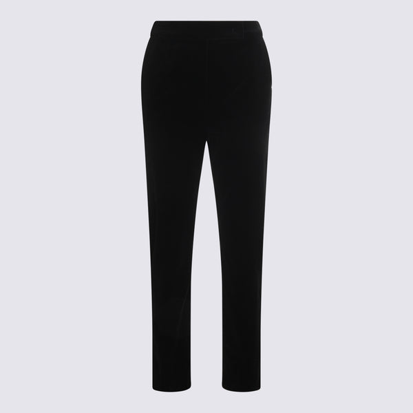 Max Mara 98% Cotton trousers in black
