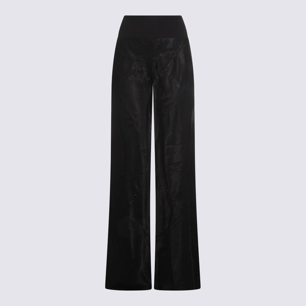 Rick Owens 65% Cotton trousers in black