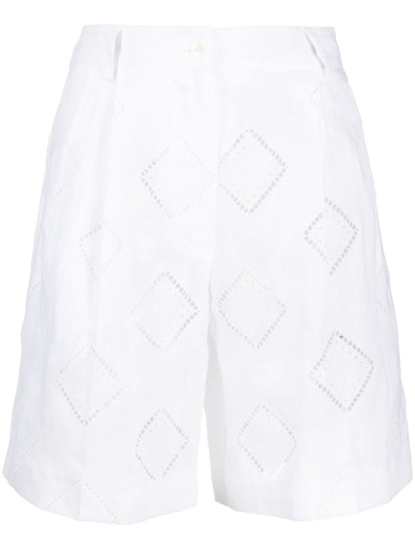 Kiton Linen/Flax 100% shorts in white