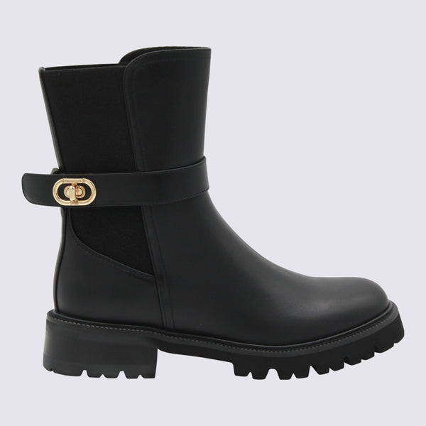 Twin-Set Leather boot in black
