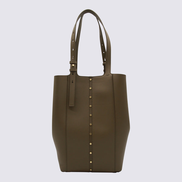 Golden Goose Leather tote bag in khaki