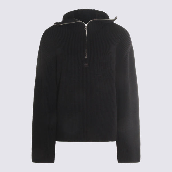 Courreges 100% Wool sweater in black