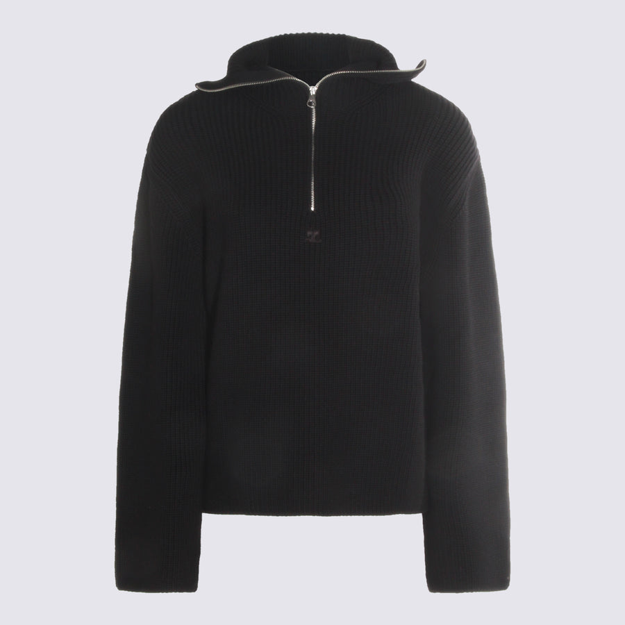 Courreges 100% Wool sweater in black