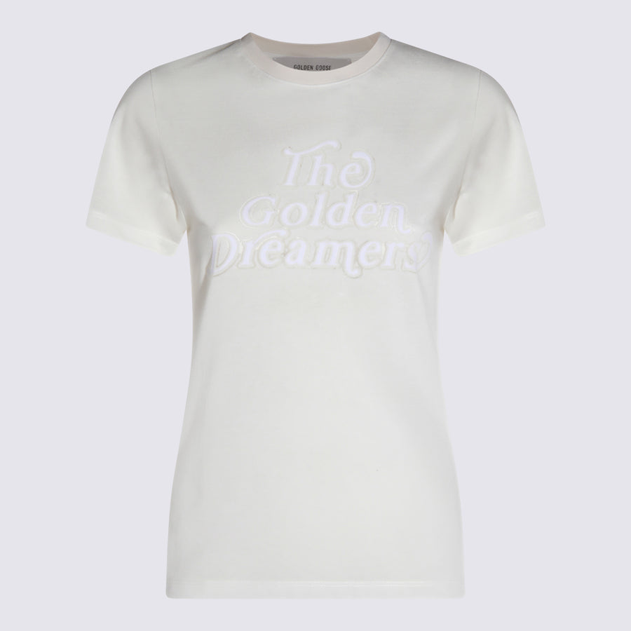 Golden Goose 86% Viscose t-shirt in white