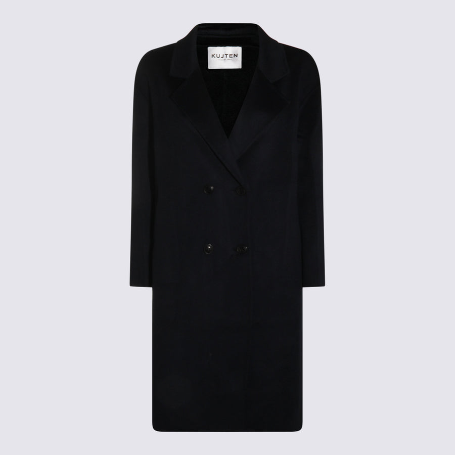 Kujiten 100% Wool coat in navy