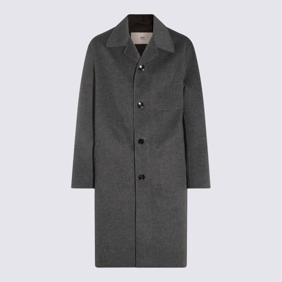 AMI Paris 90% Wool coat in gray