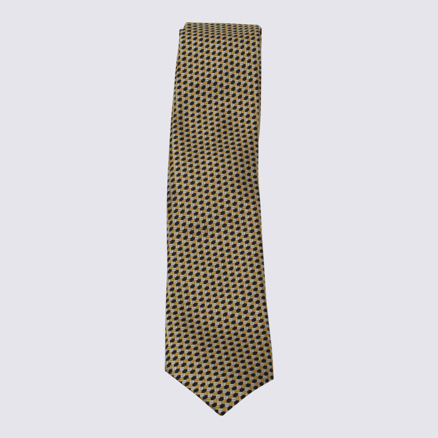 Zegna 100% Silk necktie in yellow
