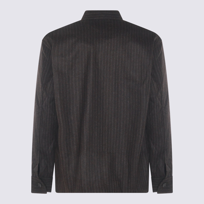 NN.07 Shirts Brown Stripe _wo Pl Pa