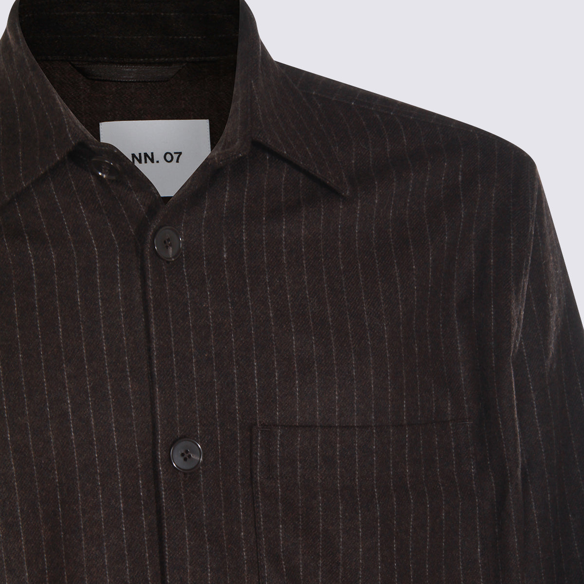 NN.07 Shirts Brown Stripe _wo Pl Pa