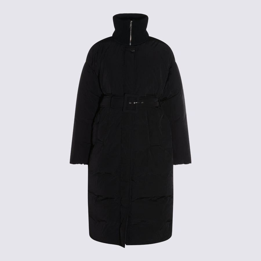 Sportmax 100% Nylon down coat in black