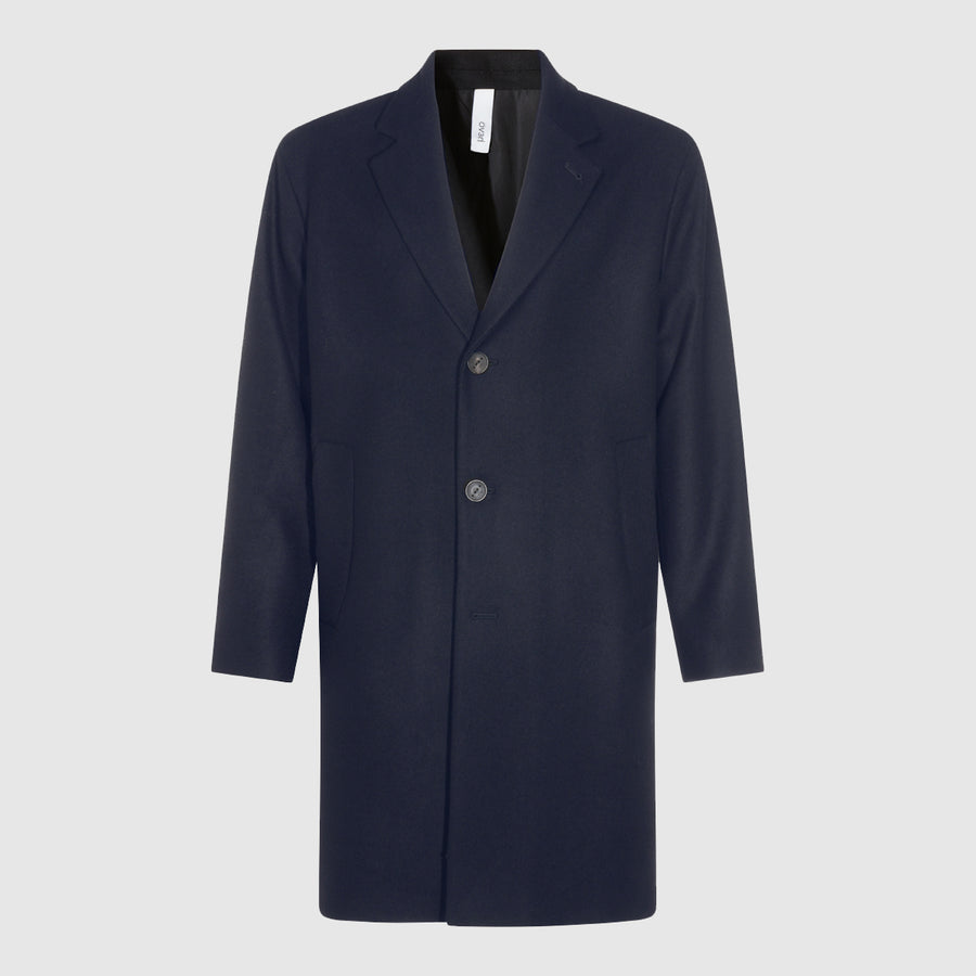 Hevo 80% virgin wool coat in navy