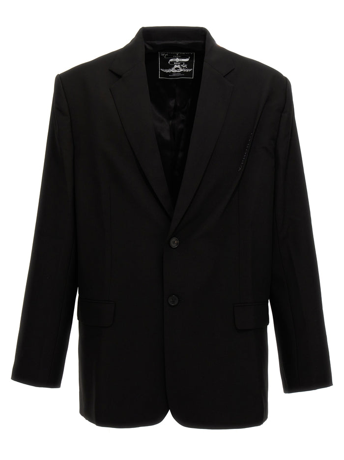 Pinched Logo blazer Black Virgin Wool