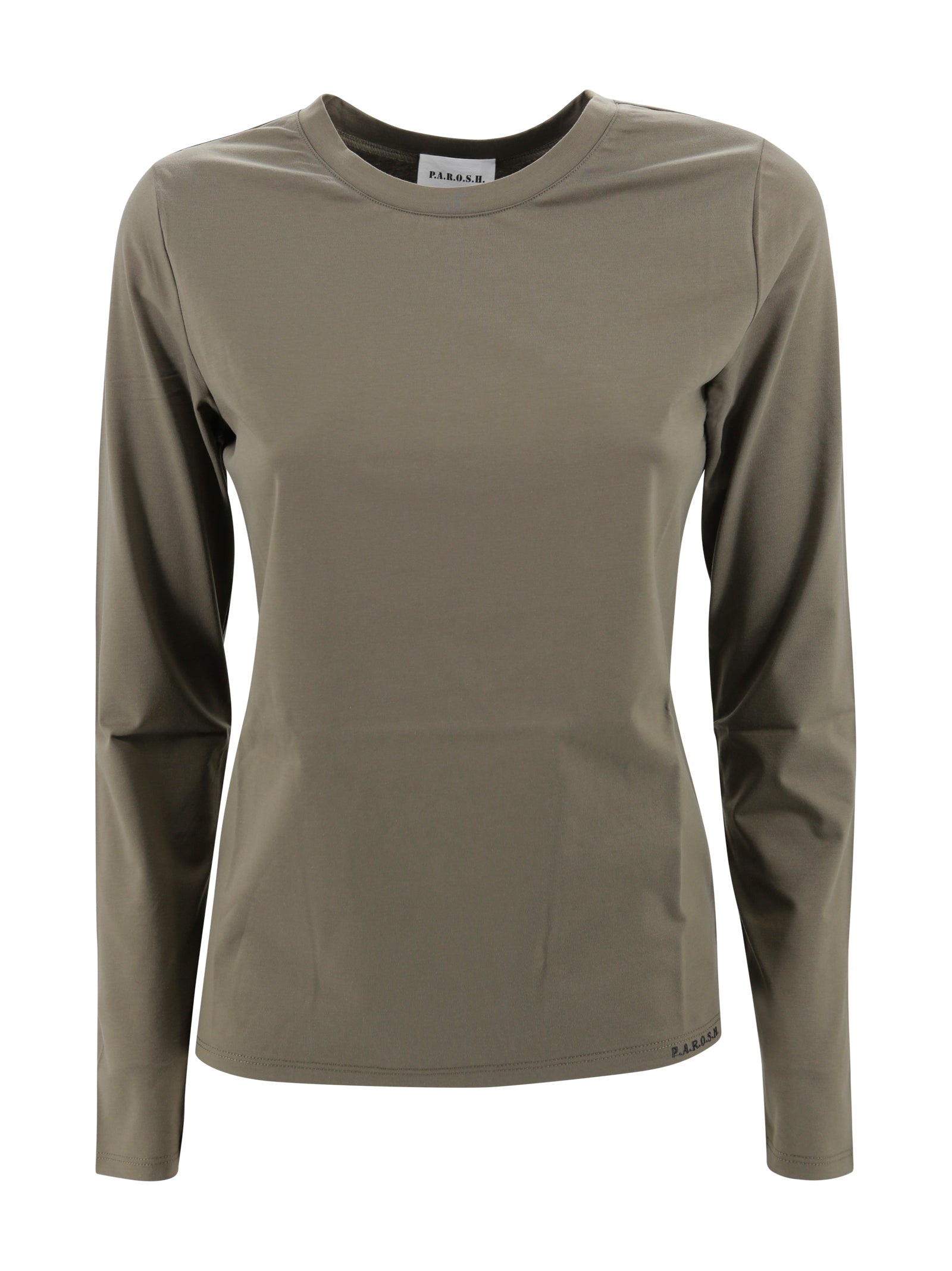 Parosh T-shirts and Polos Verde Oliva Cotone Elastane